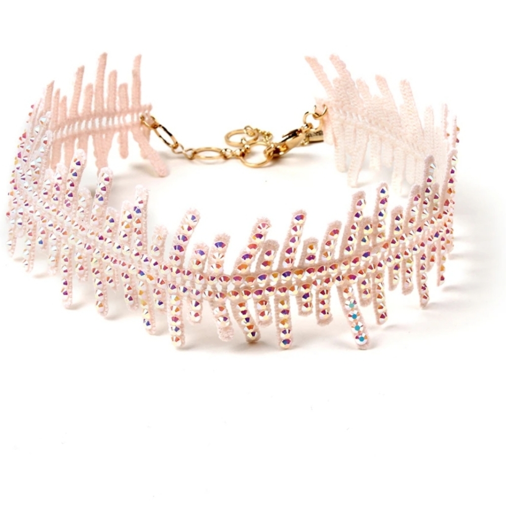 Amrita Singh Sadie Lace Choker in Baby Pink